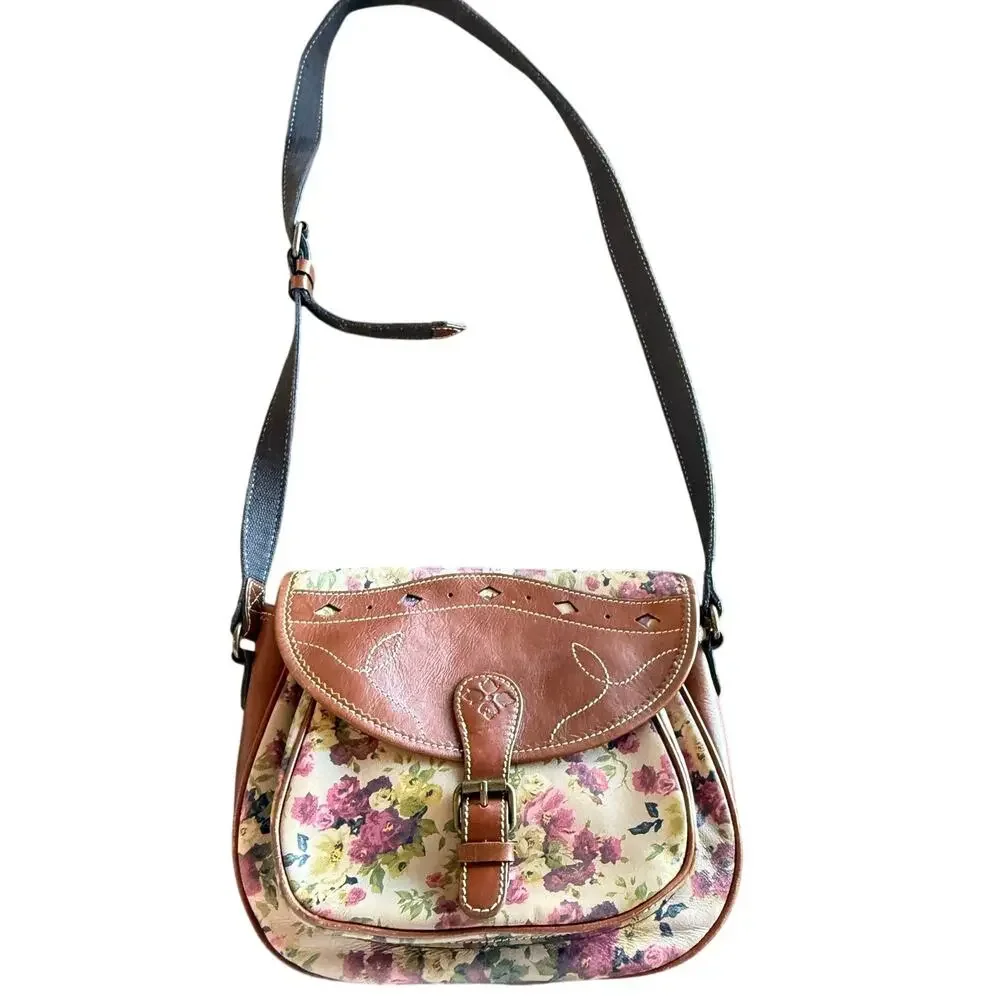Patricia Nash Vichy Patina Prairie Rose leather Antique Rose Crossbody - Picture 1 of 12